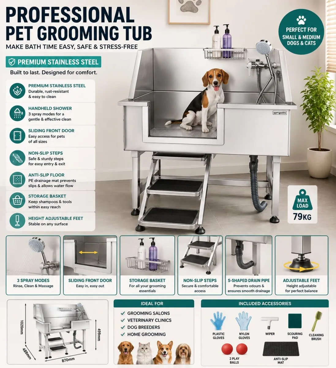 Professional Grooming Bath Station - Image 1