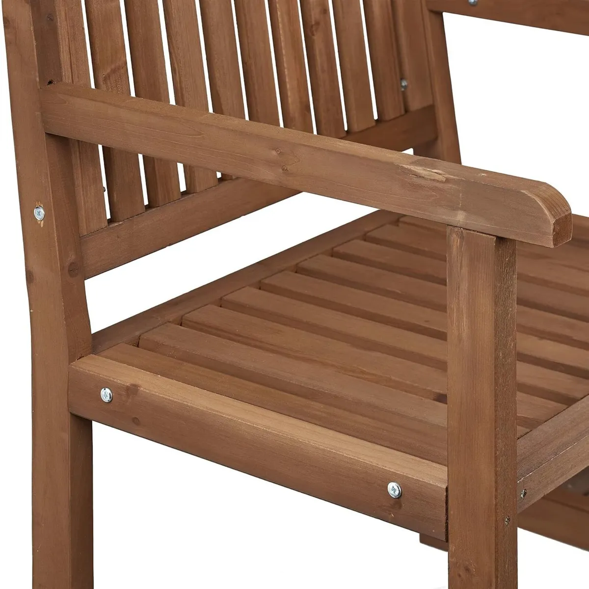 2 Seater Wooden Garden Companion Bench with Table - Image 4