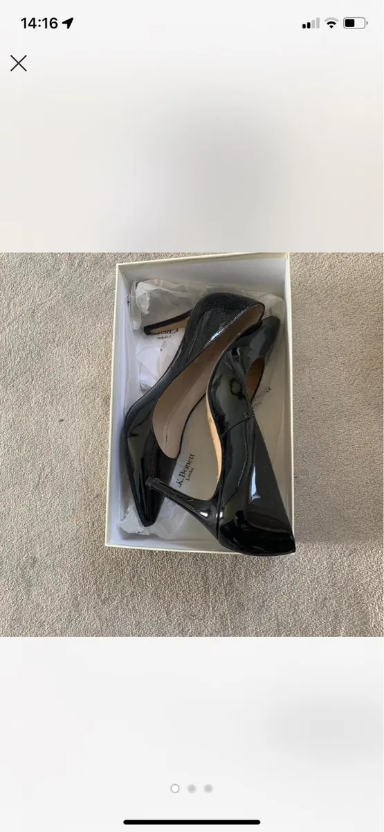 LK Bennett Nude or Black Court Patent Shoe - Image 1