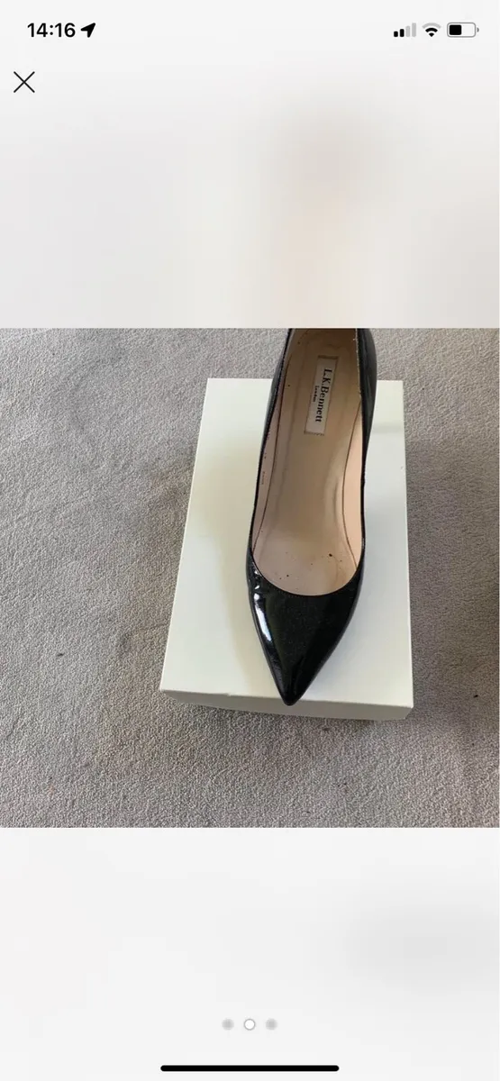 LK Bennett Nude or Black Court Patent Shoe - Image 2