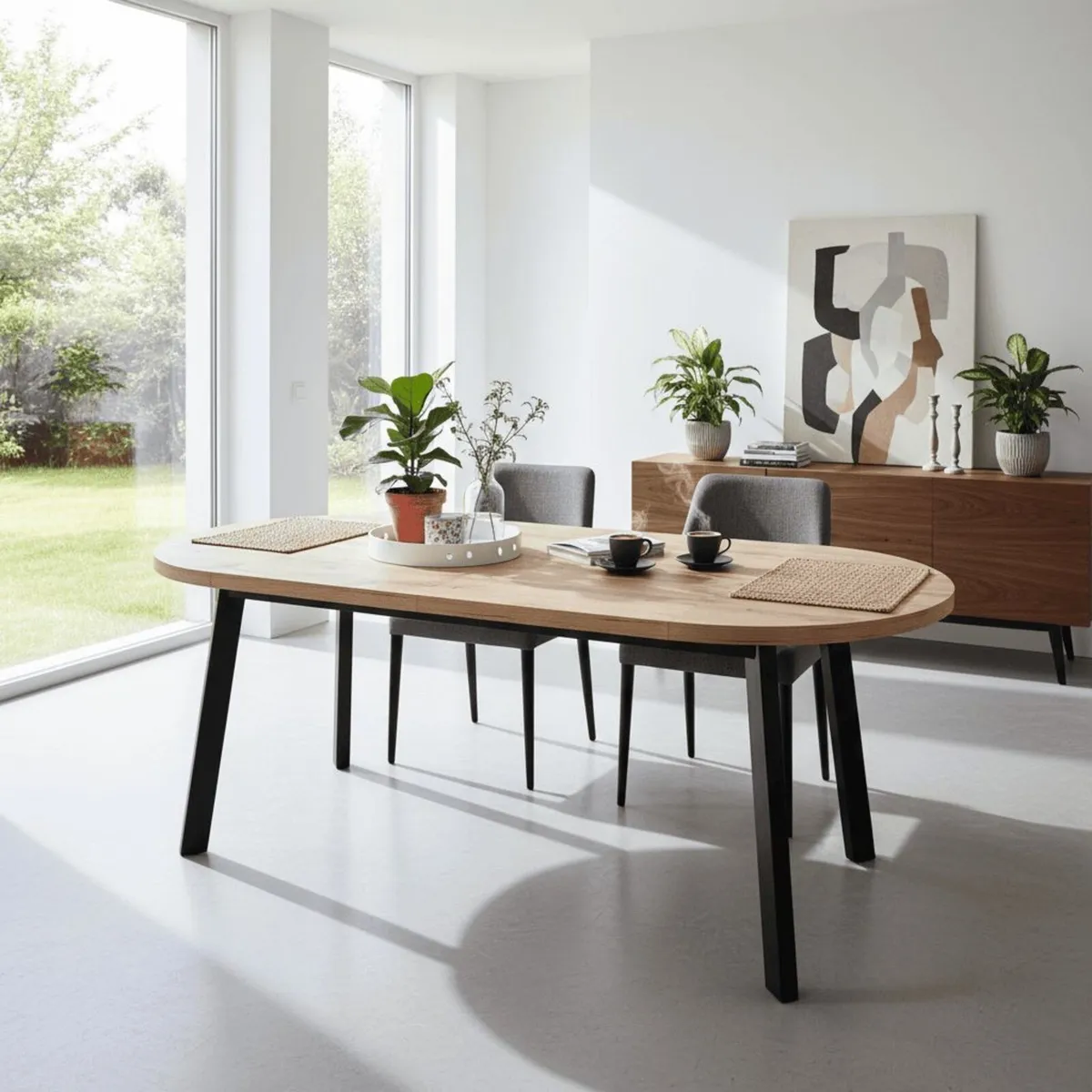 Arvian Extendable Round Dining Table 80-130cm - Image 1