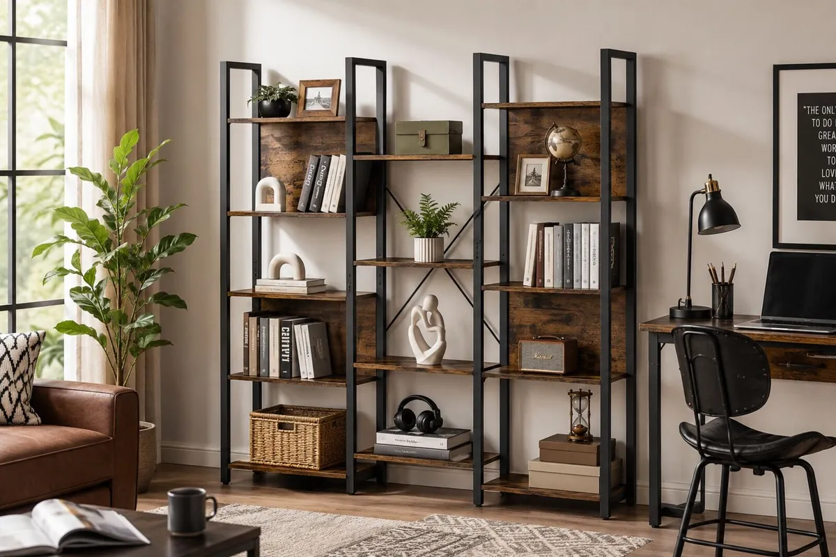 Industrial Style 14 Shelf Bookcase - Image 1