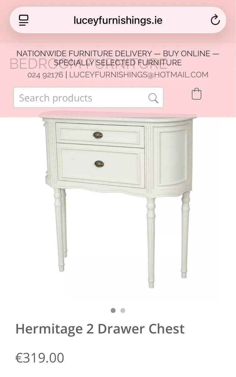 2 drawer bedside locker/chest of drawers - Image 2