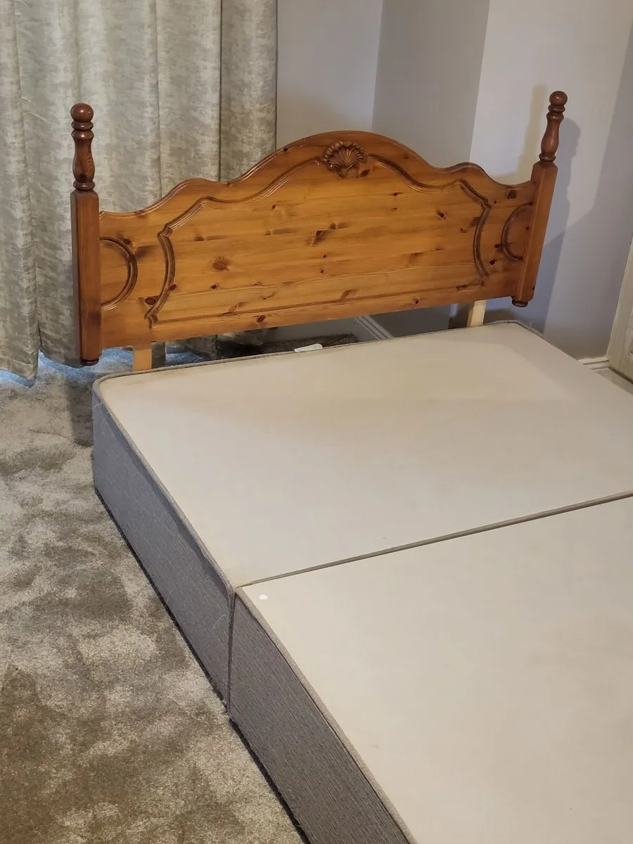 Double Wooden Headboard and Interlinking Base - Image 1