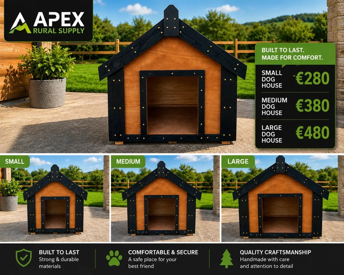 Wooden Dog House Small,Medium & Large Sizes - Image 1