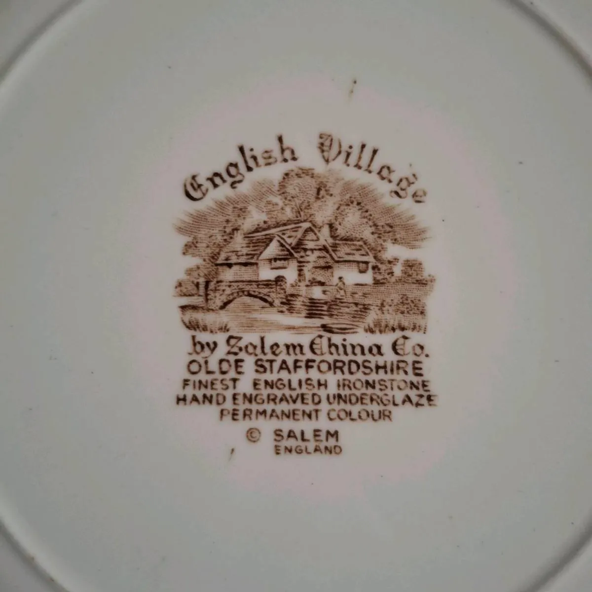 Olde Staffordshire Salem Transferware Plates - Image 4