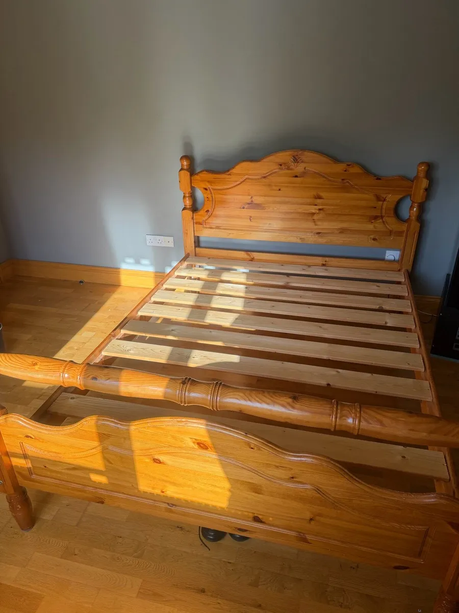 Solid wood king size bed frame
