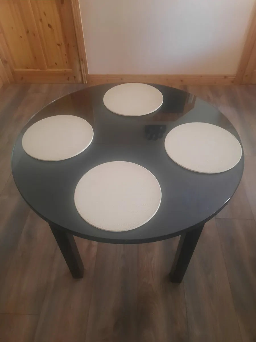 Kitchen Table with Tempered Glass - Image 3