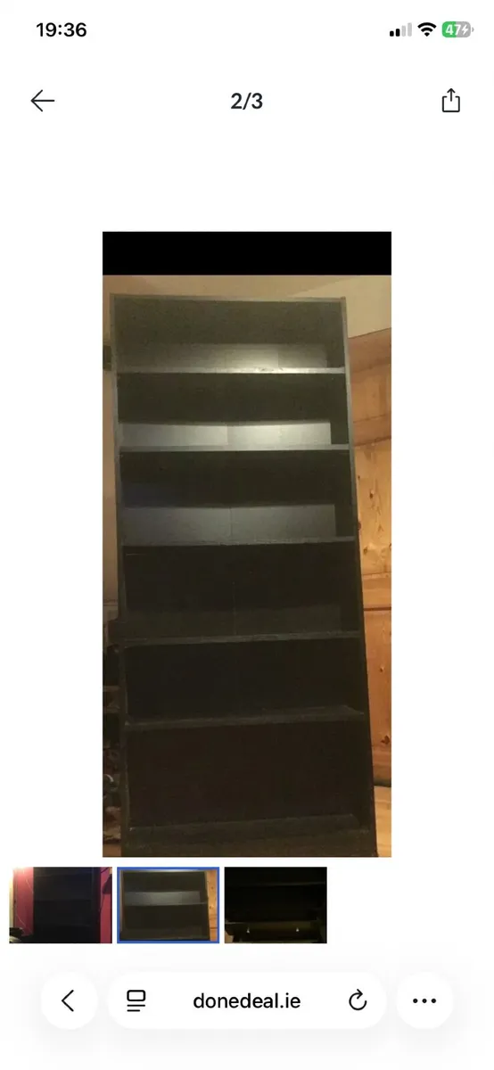2 Black shelving units - Image 1