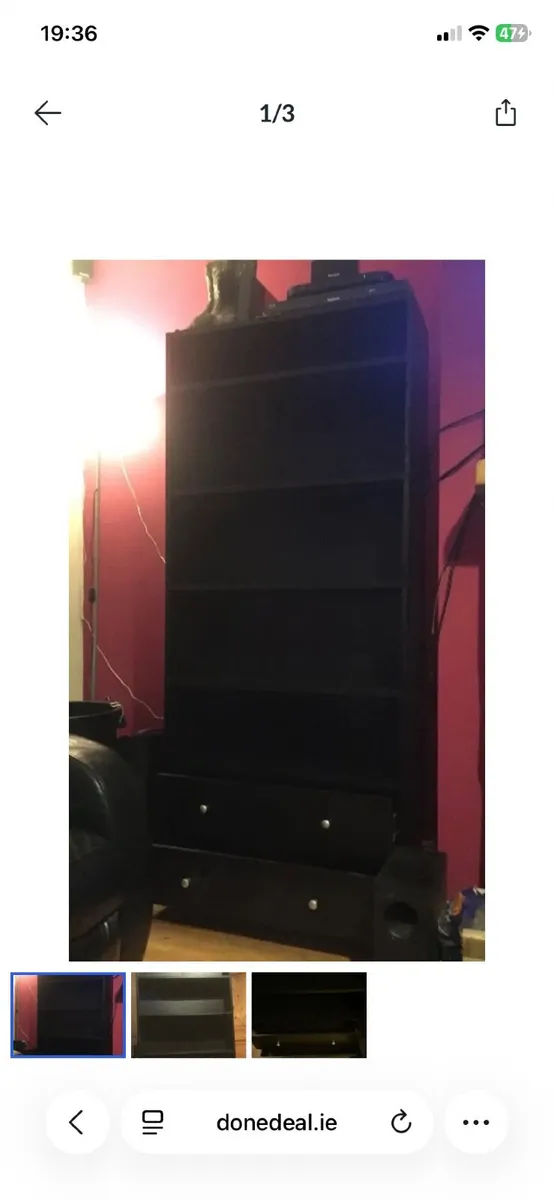 2 Black shelving units - Image 2