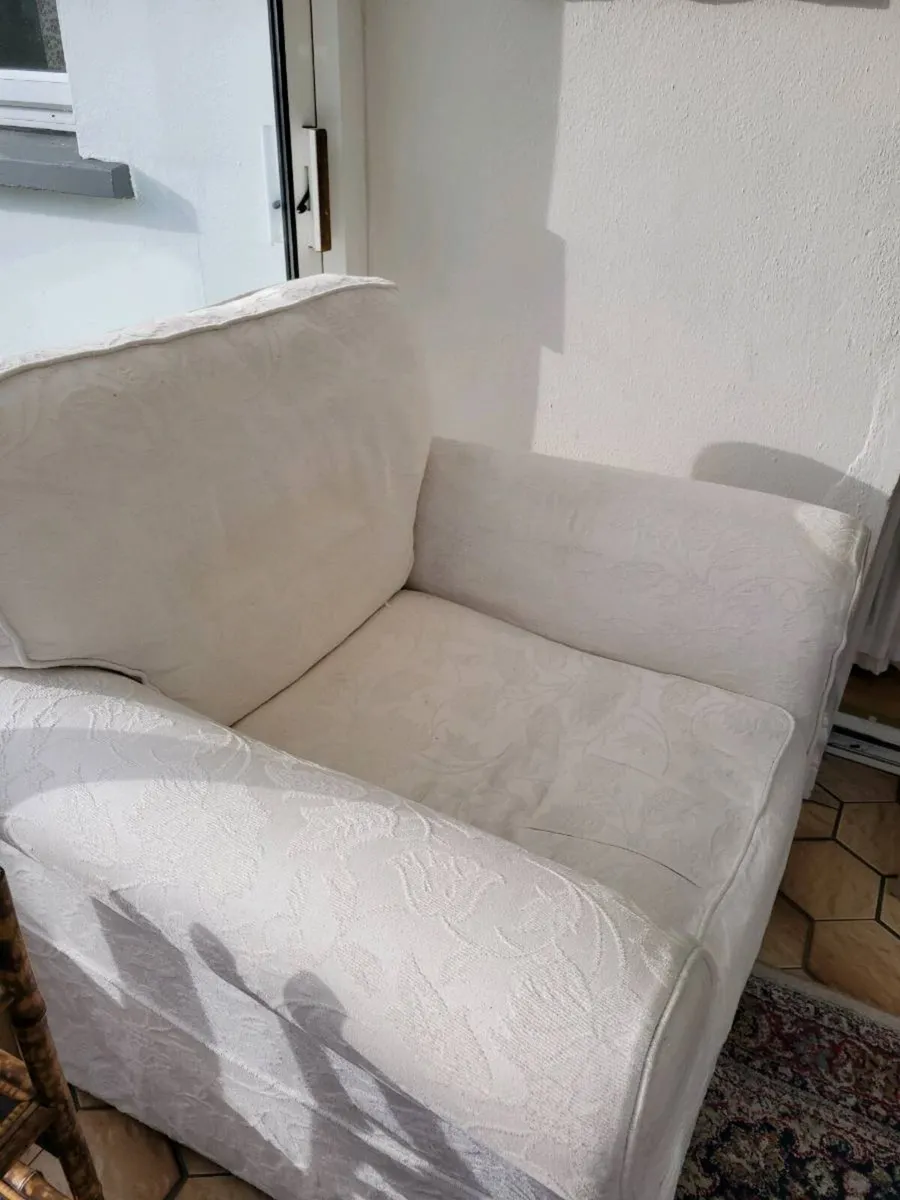 2 cream armchairs - Image 2