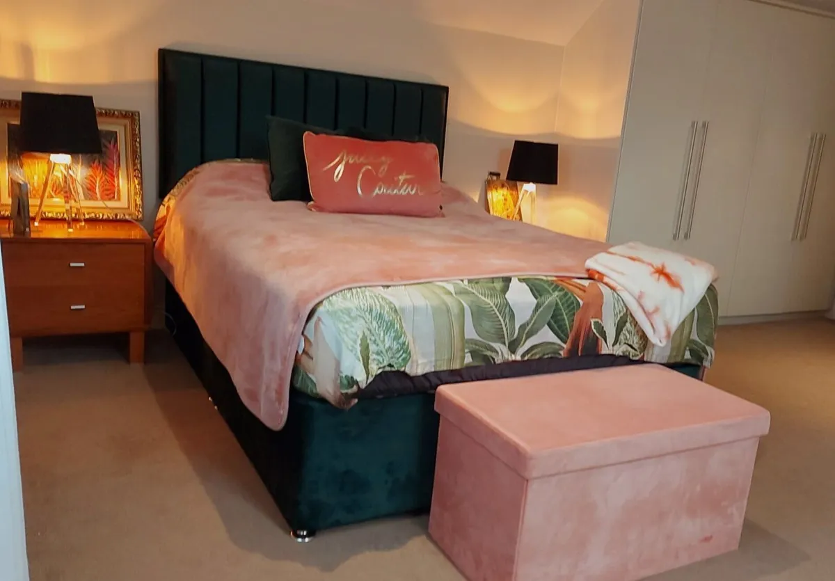 Luxury Double Bed with Headboard & Mattress - Image 2