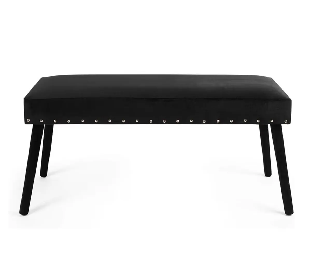 Black velvet bench - Image 1