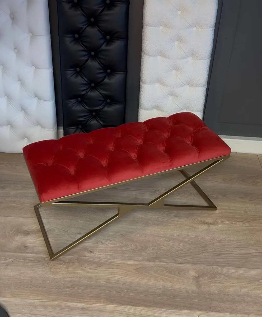 Metal-Framed Bench 100x40cm - Image 1