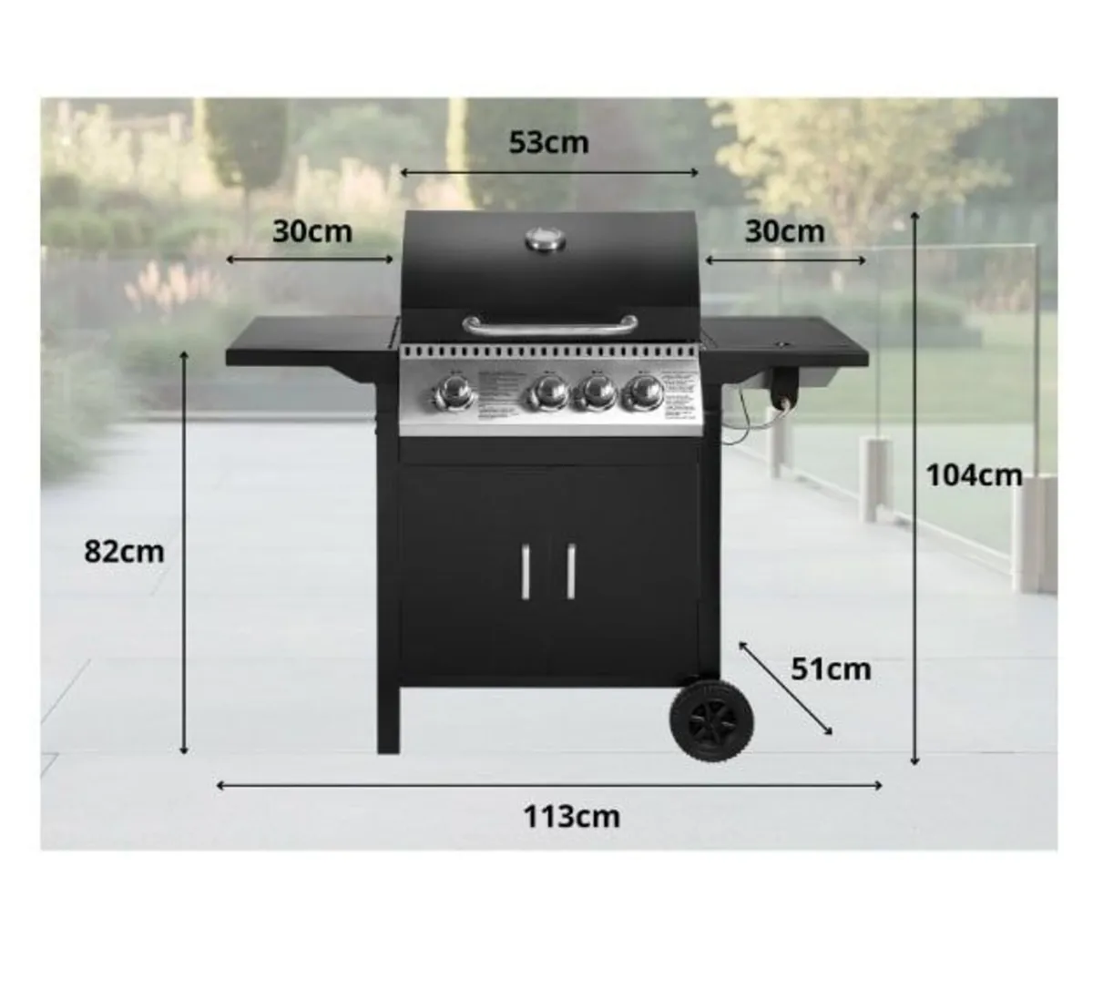 Dakar Black 3+1 Gas BBQ Station - Image 2