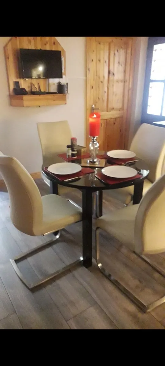 Kitchen Table with Tempered Glass - Image 1