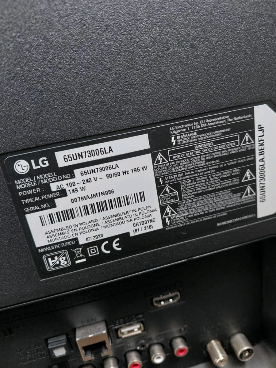 Lg 65inch tv - Image 3