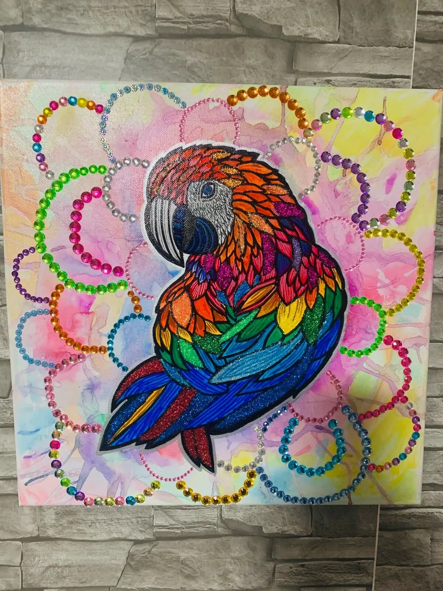 Hand painted parrot - Image 1