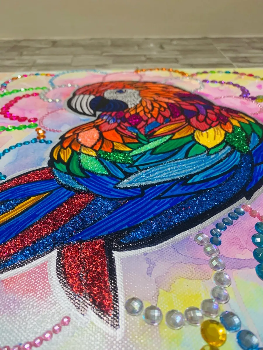 Hand painted parrot - Image 2