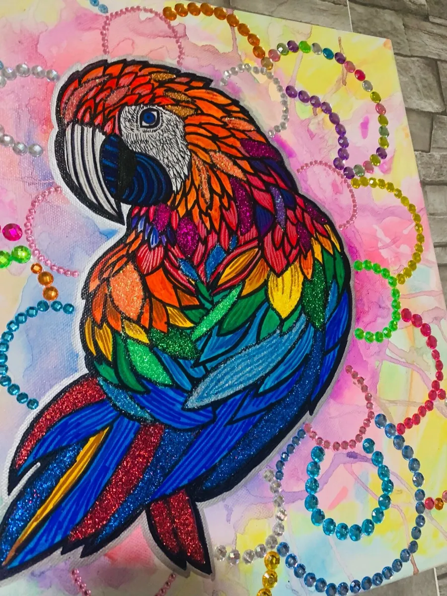 Hand painted parrot - Image 4