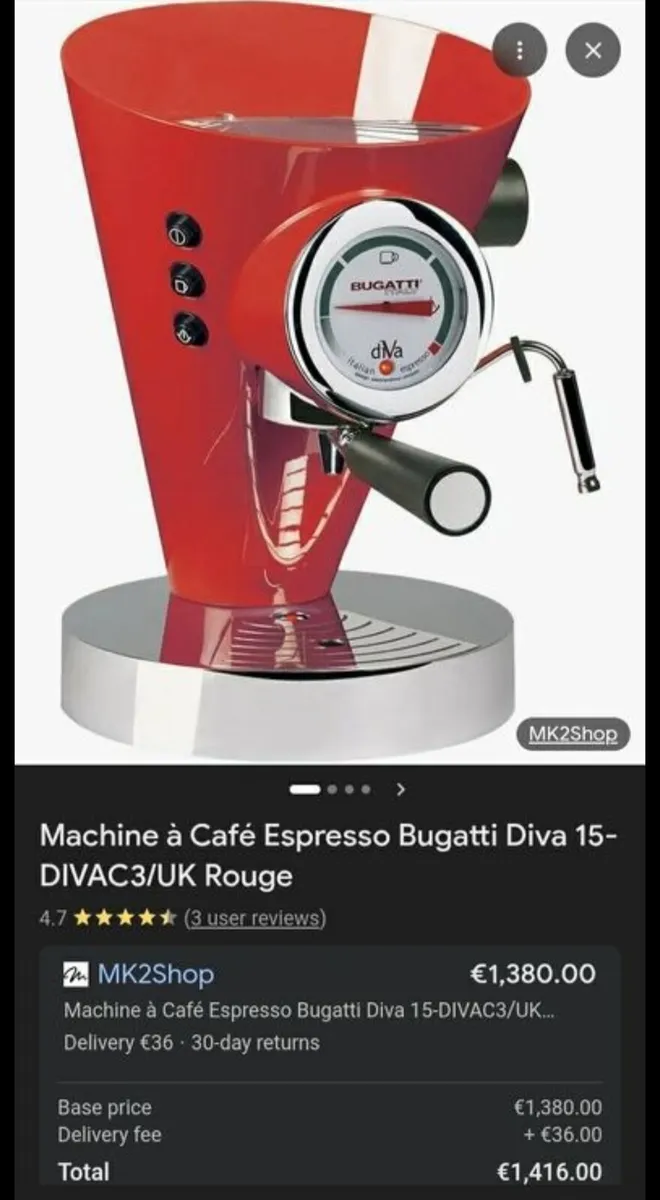 COFFEE MACHINE A CAFE ESPRESSO BUGATTI DIVAQ15 - Image 2