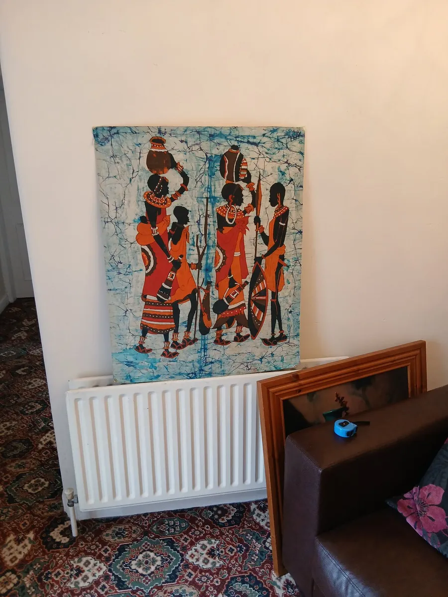 Rare vintage batik massai mara east african art wo - Image 4