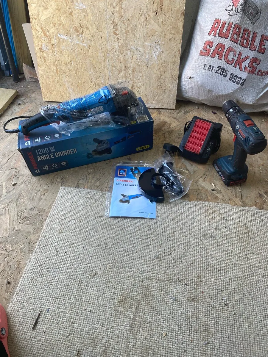 Bosch cordless drill and angle grinder - Image 1
