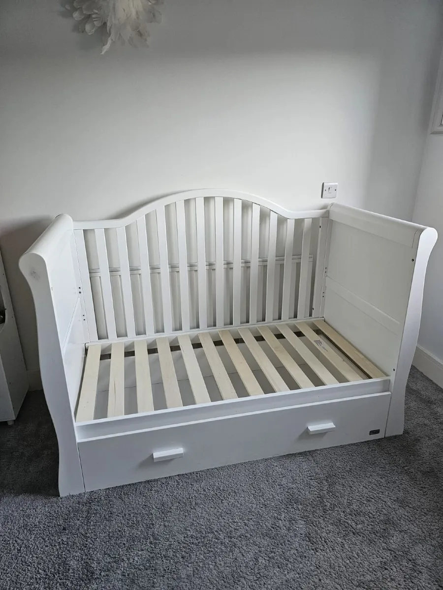 Two Sleigh Cot beds with storage. - Image 1