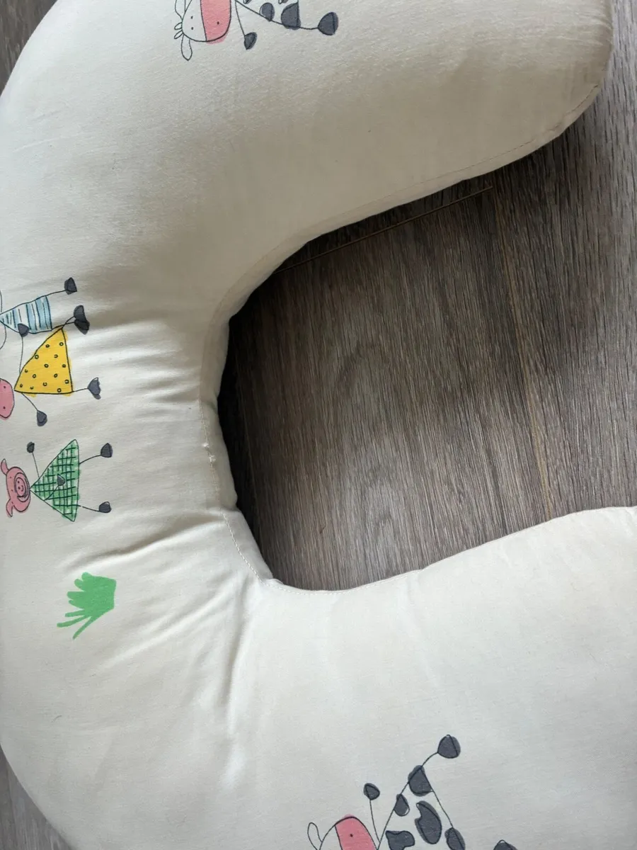 Nursing Pillow with a Cow Print Cotton Cover - Image 2