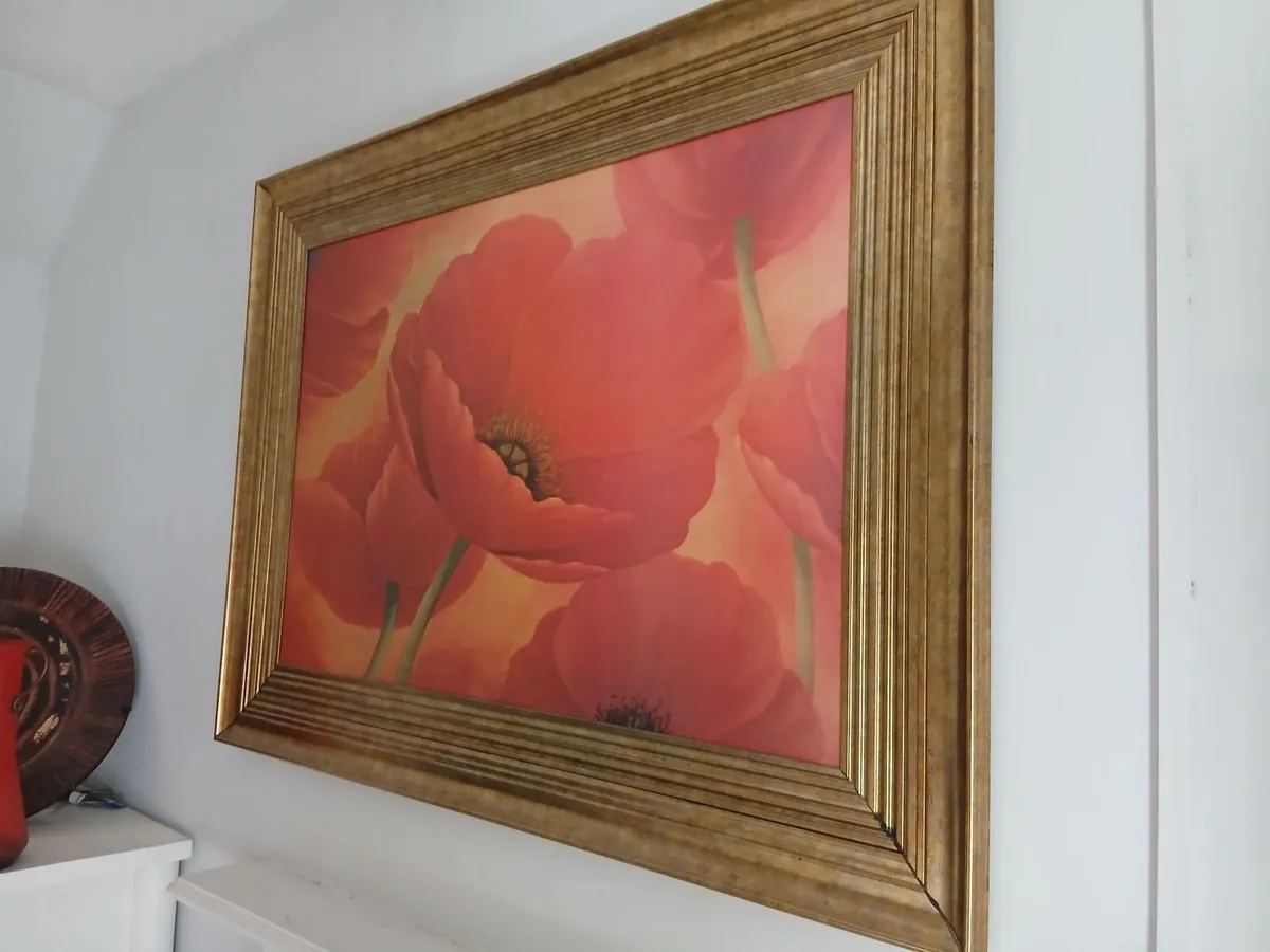 Giant poppy print in amazing frame 58 inch x 44 in - Image 3