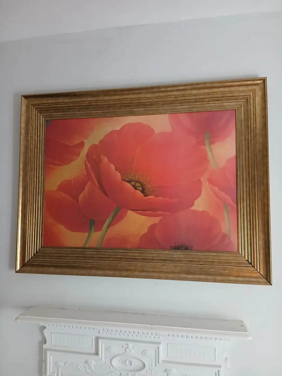 Giant poppy print in amazing frame 58 inch x 44 in - Image 4