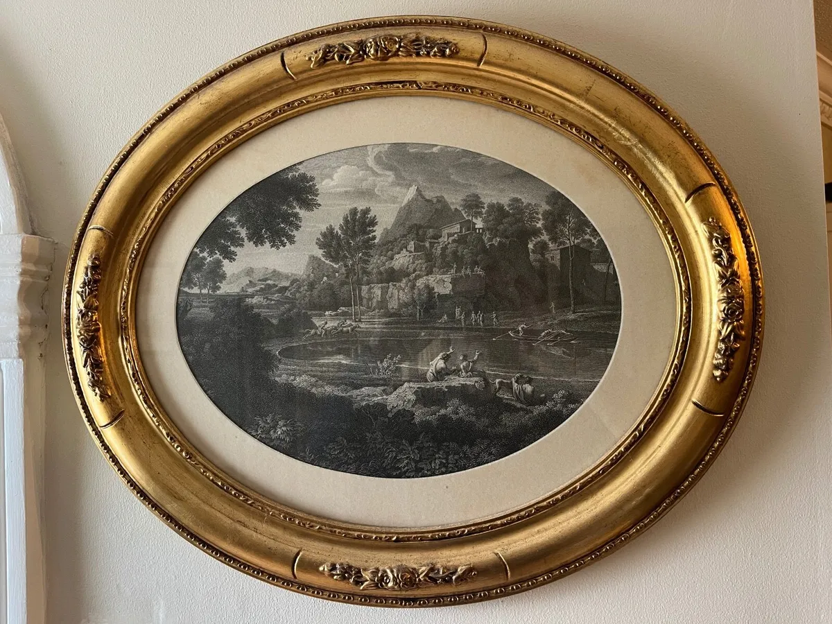 Pair of Gilt Framed Oval Prints - Image 4