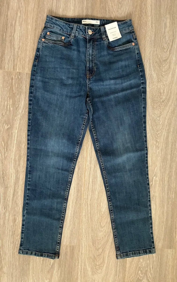 NEW blue high-rise mom jeans: Size 10