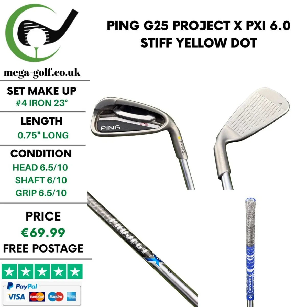 Ping G25 #4 Iron 23° / Project X PXi 6.0 Stiff - Image 1