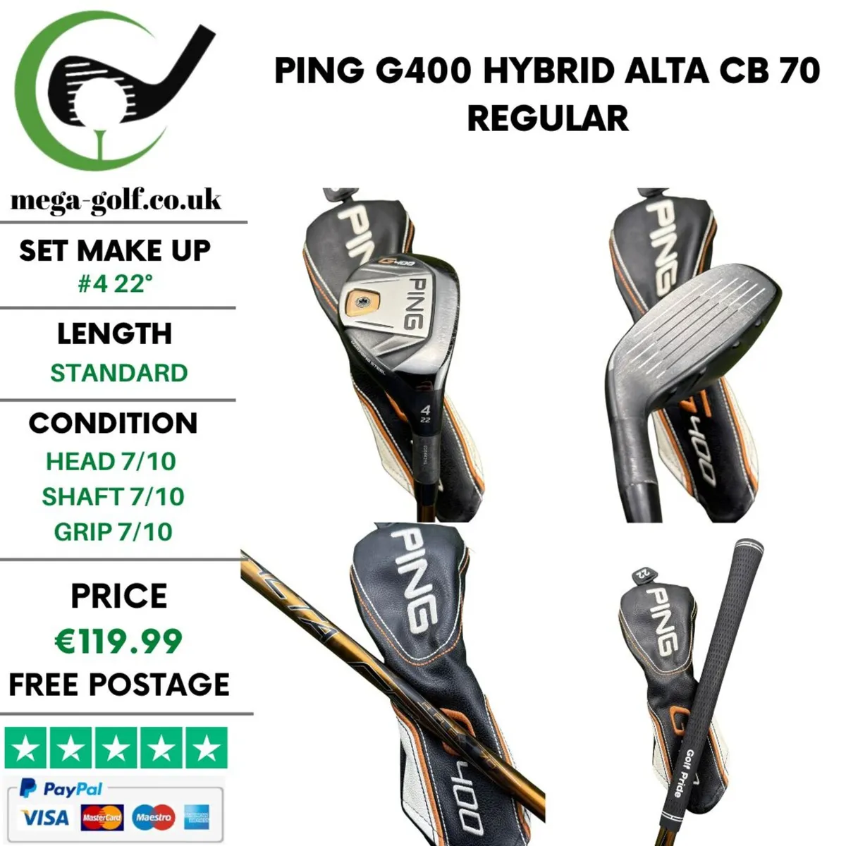 Ping G400 Hybrid / #4 22° / Alta CB 70 Regular - Image 1