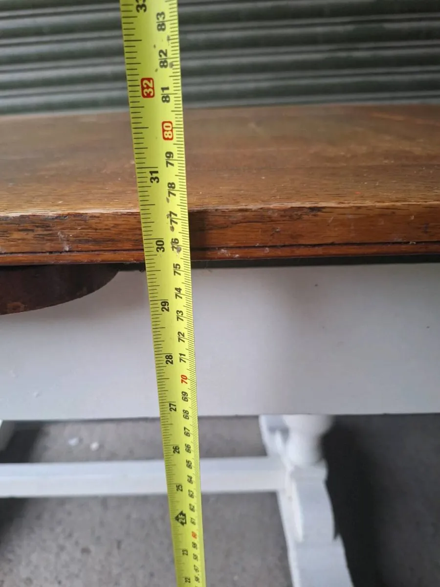 Old Solid Oak Drop Leaf Dining Table (DELIVERY) - Image 3