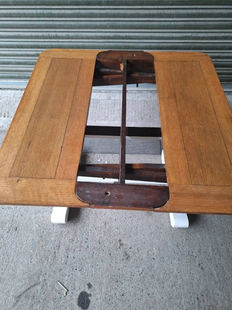 Old Solid Oak Drop Leaf Dining Table (DELIVERY) - Image 2