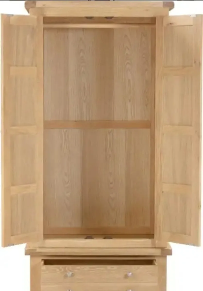 Windsor 2 Door 1 Drawer Wardrobe Natural Oak - Image 3