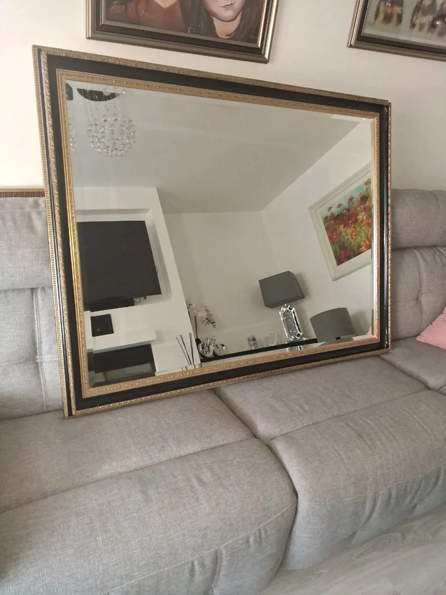 beautiful black and gold mirror - Image 1