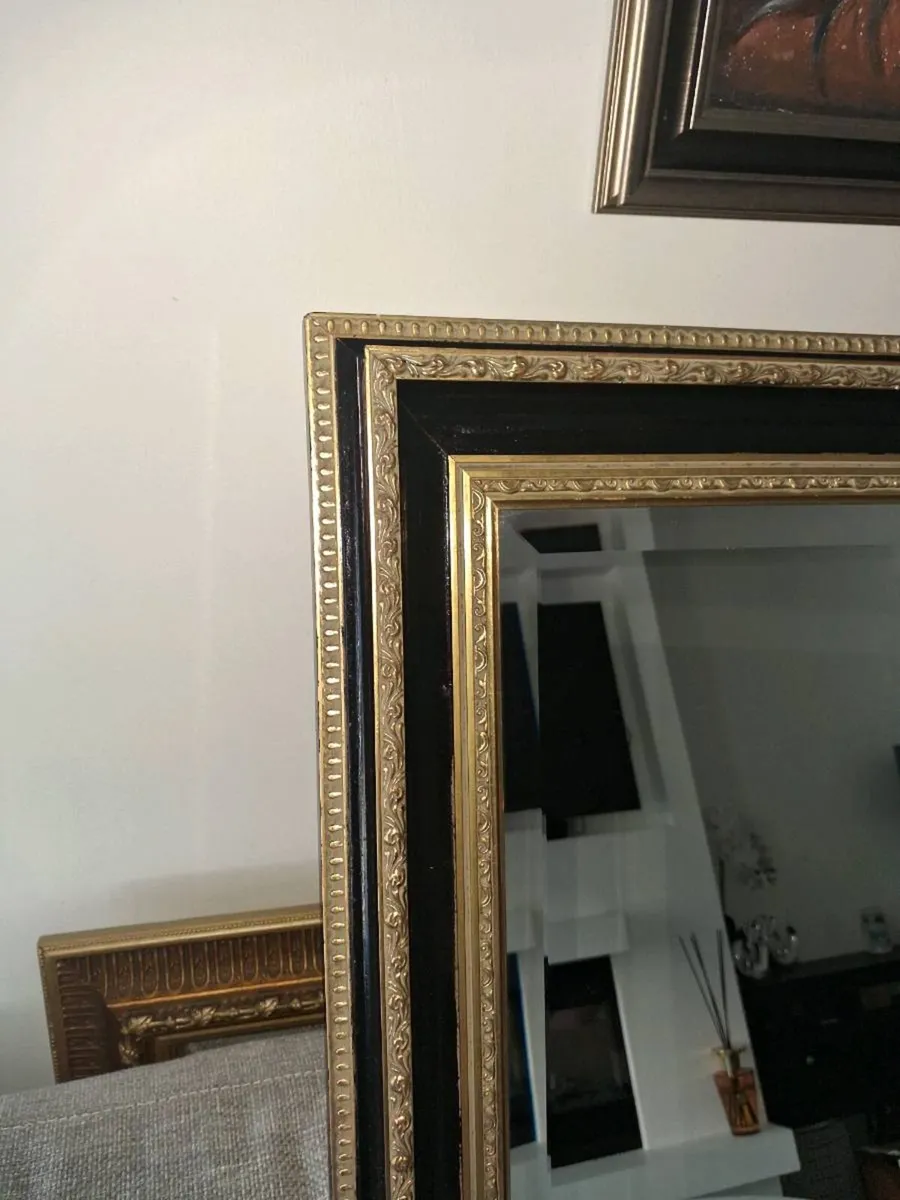 beautiful black and gold mirror - Image 2