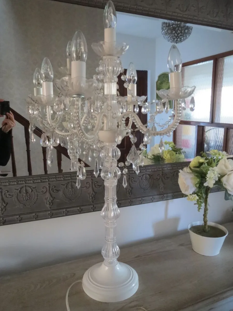 5 arms candelabra shabby chic lamp - Image 4
