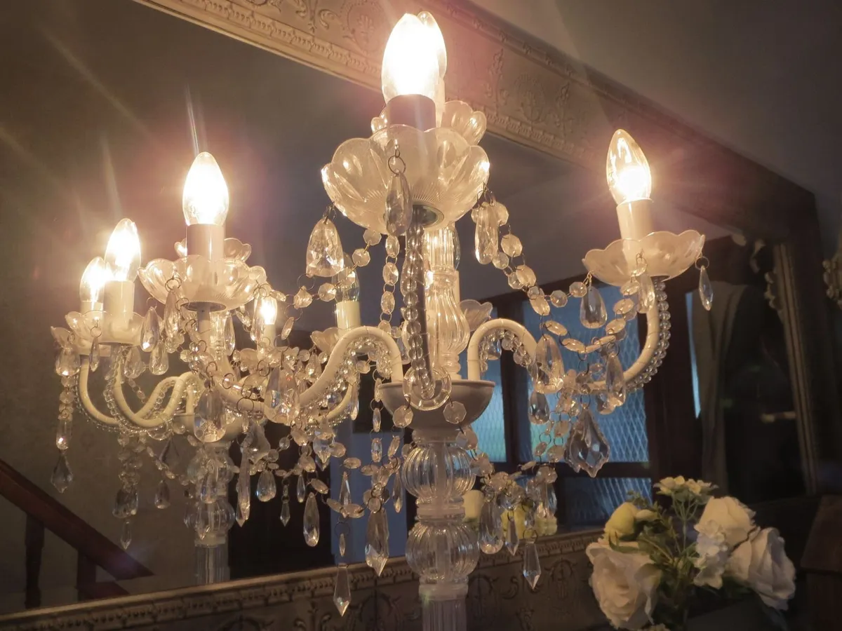 5 arms candelabra shabby chic lamp - Image 2