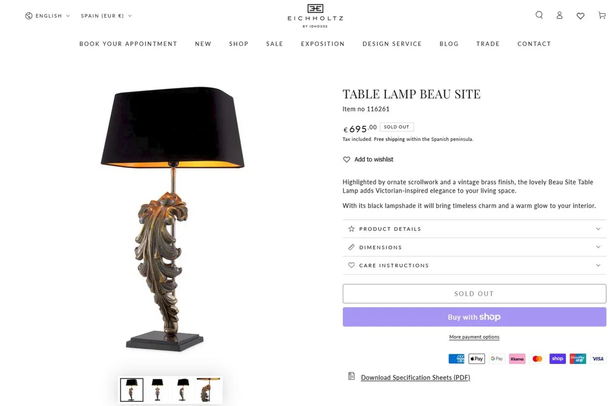 Eichholtz Beau Site lamp x2 - Image 3
