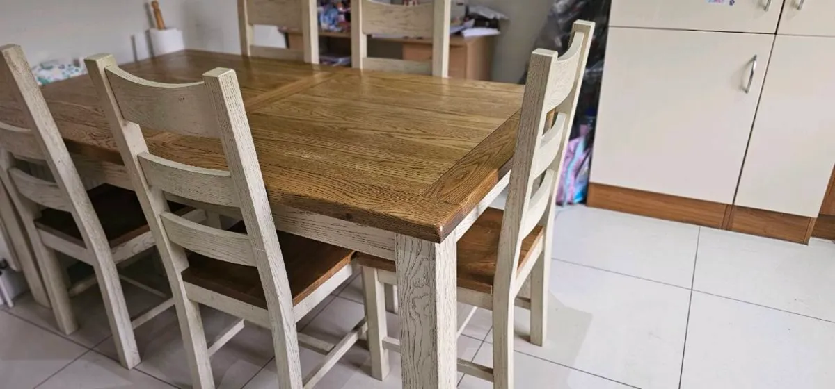 Wooden table and chairs - Image 1