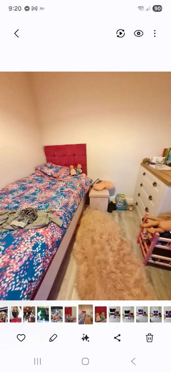 Chest of drawers and bedside locker and single bed - Image 1