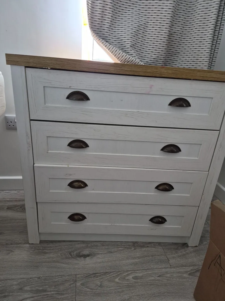 Chest of drawers and bedside locker and single bed - Image 2