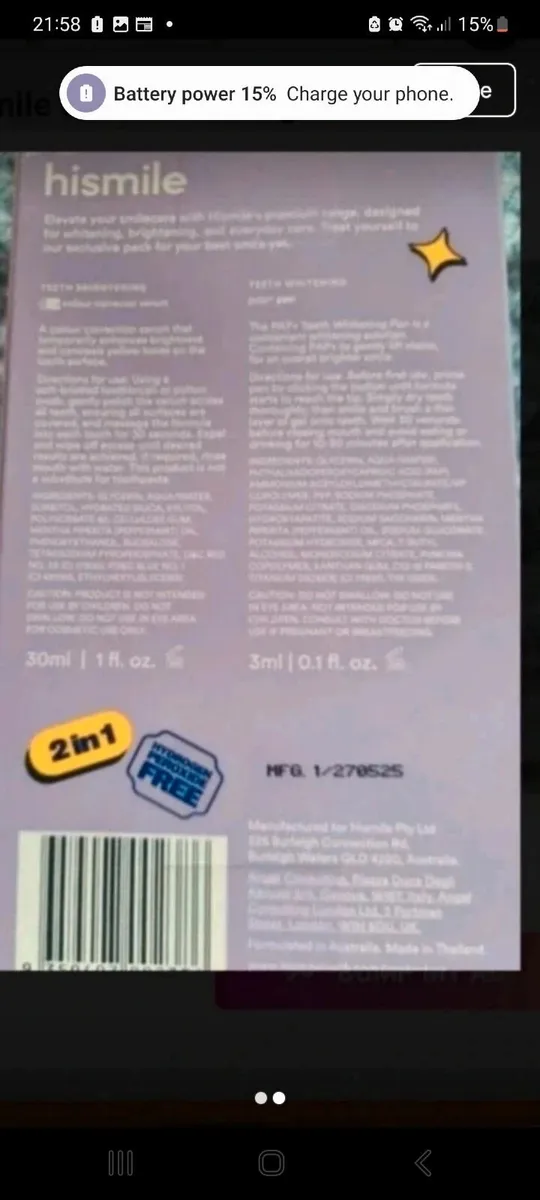 New hismile whitening kit - Image 2