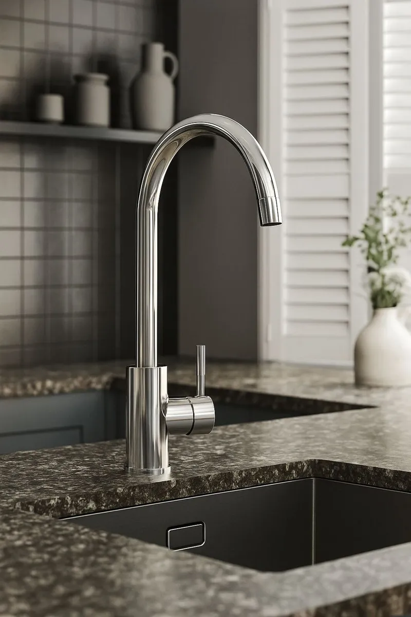 Chrome Kitchen Sink Mixer Tap | Single Lever - Image 3