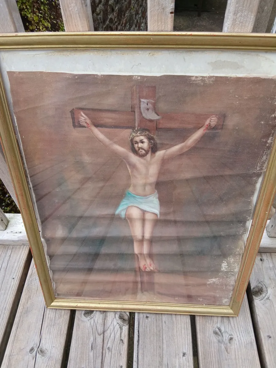 painting of christ on canvas late 18th early 19th - Image 2