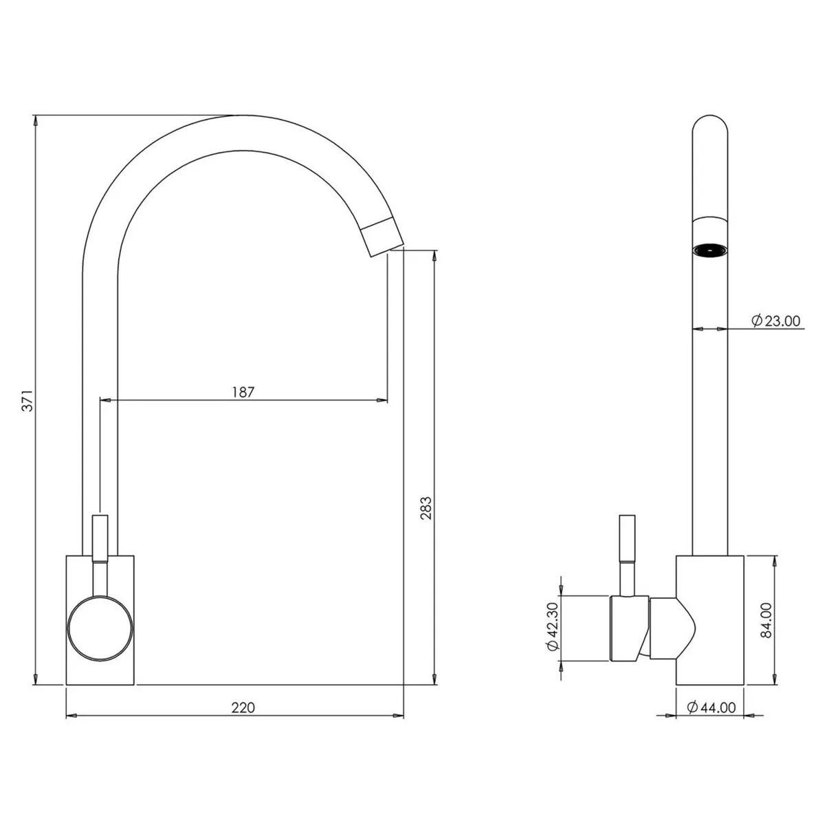 Chrome Kitchen Sink Mixer Tap | Single Lever - Image 4